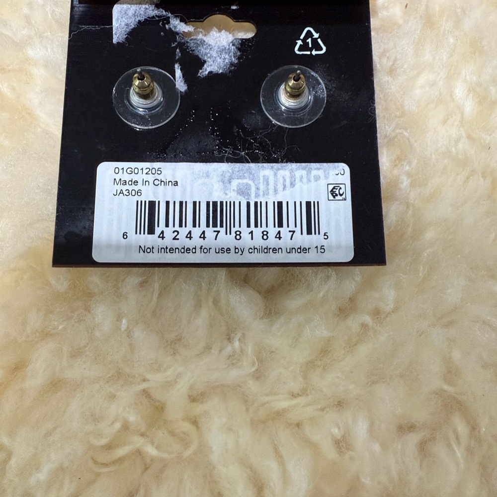 Anne Klein Gold and Blue Floral Earrings - Picture 3 of 3